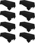 8 Pack Black Tablecloths 60 x 102 in for 6ft Rectangle Tables
