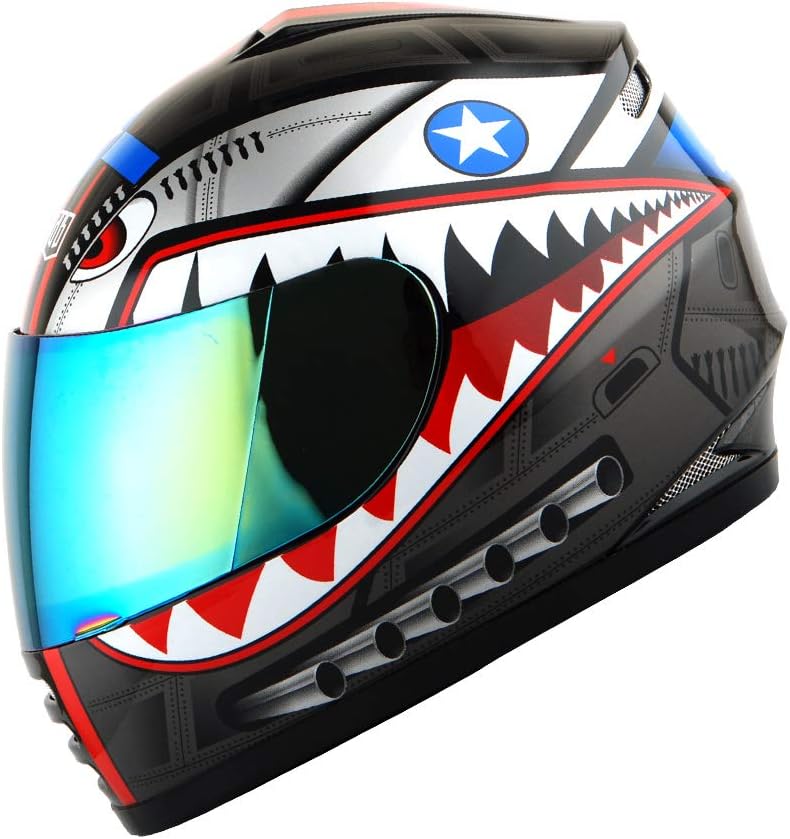 WOW Motorcycle Full Face Helmet for Youth Kids - DOT Approved
