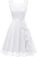 Homecoming Cocktail Dresses Short Lace Ruffle Hem - Elegant Fit