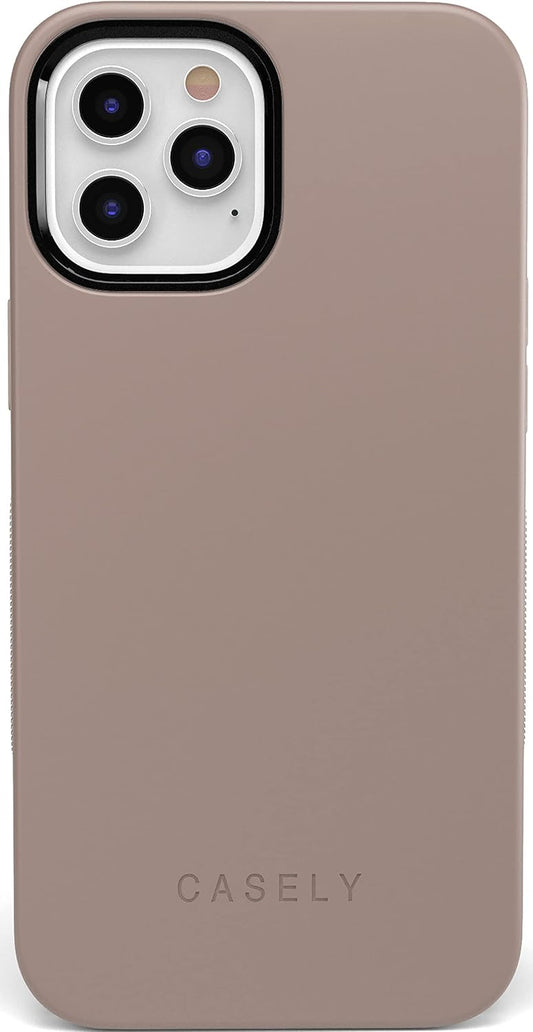 Casely iPhone 12/12 Pro Case with MagSafe - Taupe on Nude