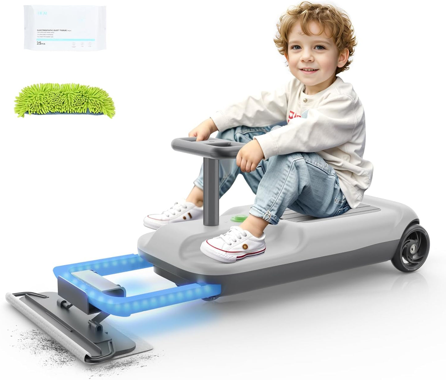 Go Kart with Floor Cleaning Function for Kids Ages 3