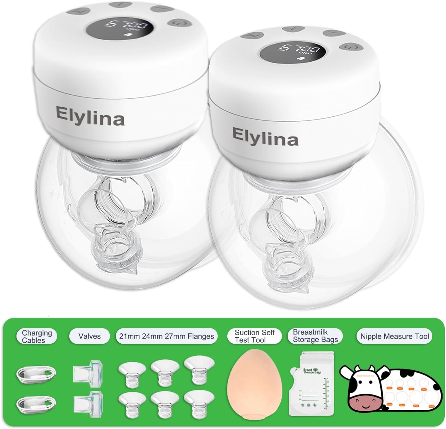 Wearable Breast Pump Hands Free with Strong Suction & Quiet Design