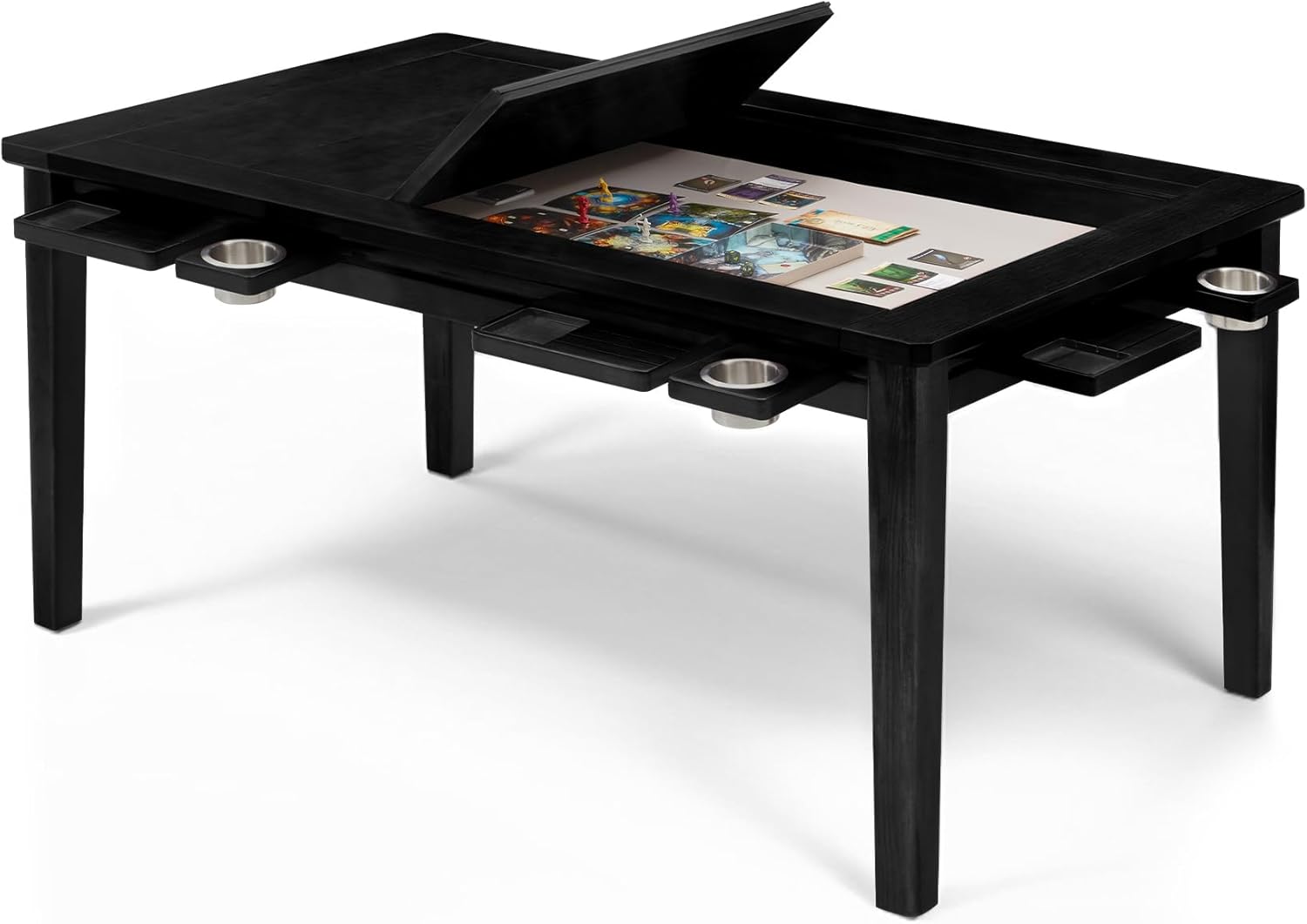 Solid Wood Board Game Table for 4-6 Players with Removable Top