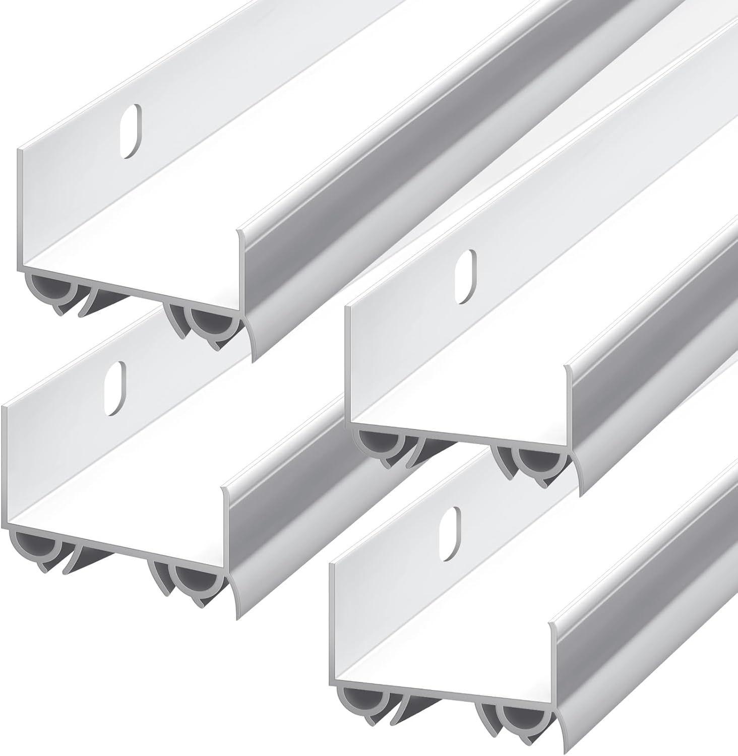 4 Sets Door Sweep Plastic PVC for Weather Stripping Draft Stopper
