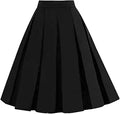 Girstunm Women's Pleated Vintage Skirt with Pockets and Style