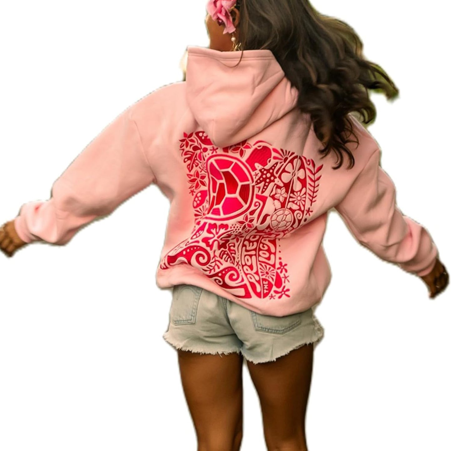 Vintage Flower Embroidered Oversized Hoodie