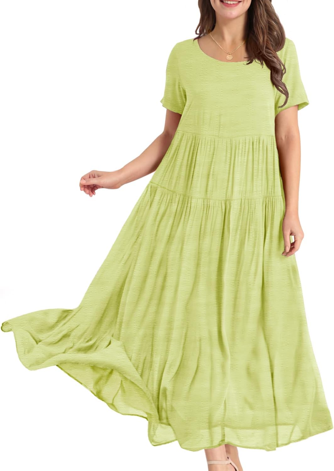 YESNO Women Casual Bohemian Floral Maxi Dress with Pockets
