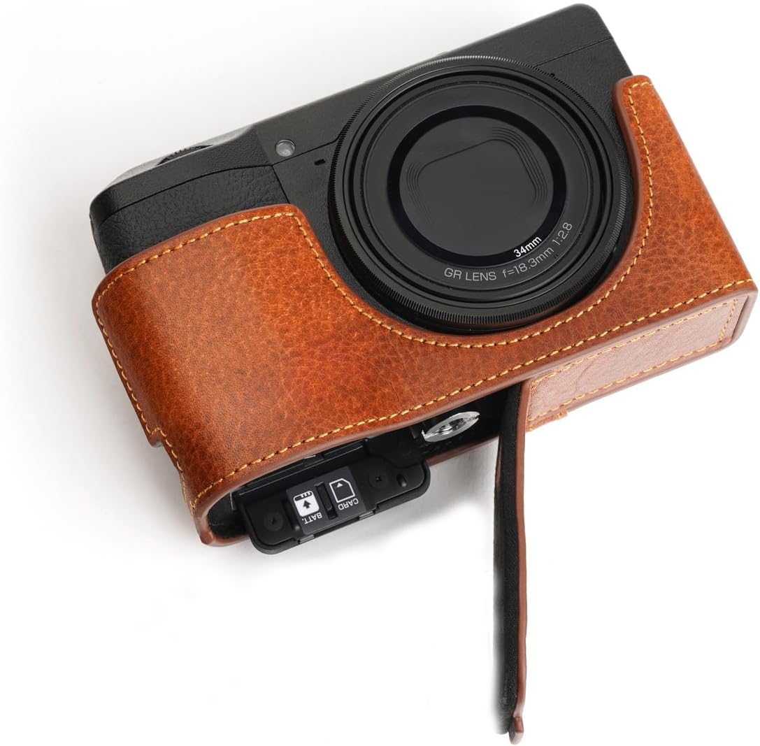 Handmade Genuine Leather Half Camera Case for Ricoh GR III