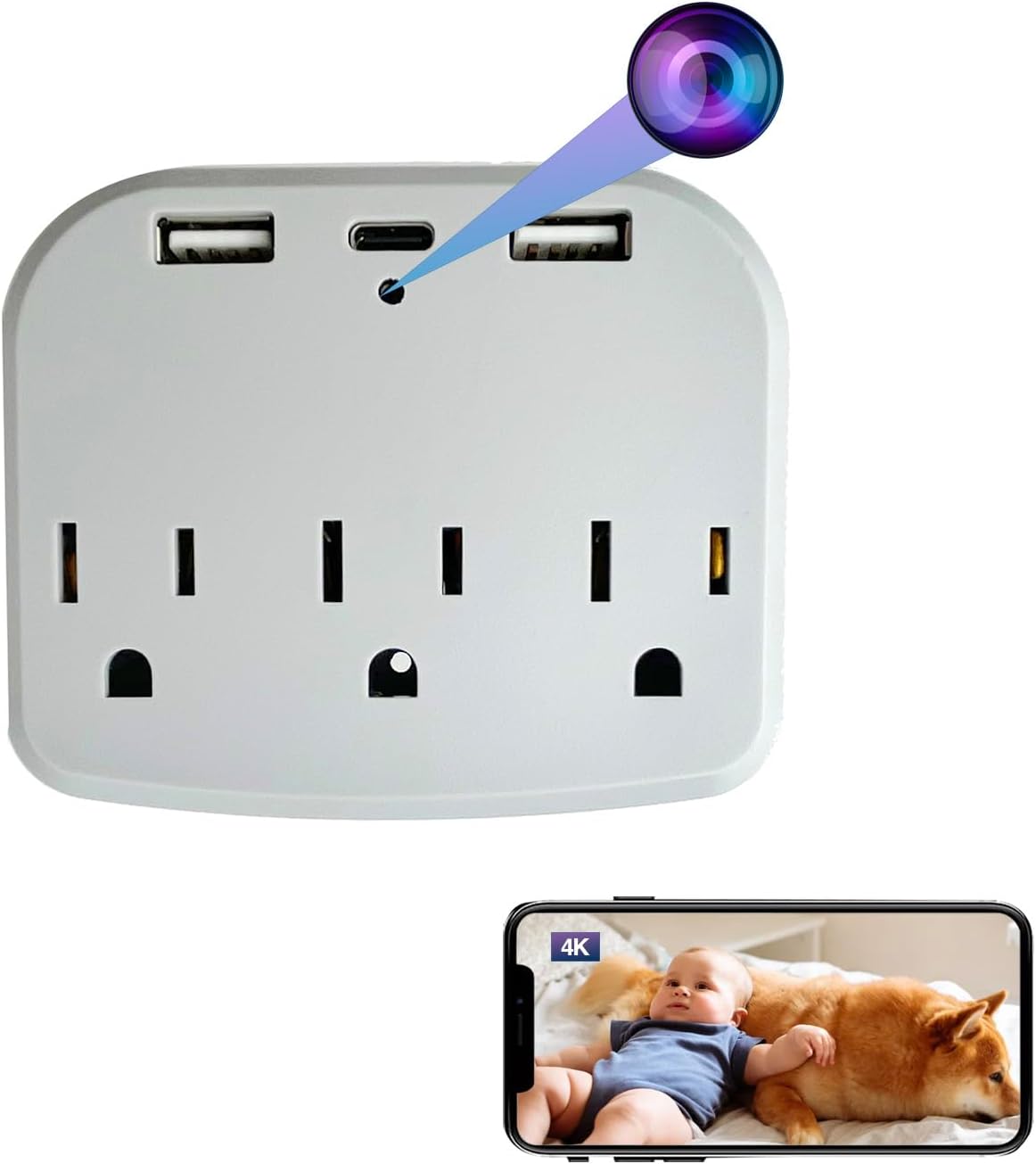 4K Ultra HD WiFi Hidden Camera for Home Security Indoor Use