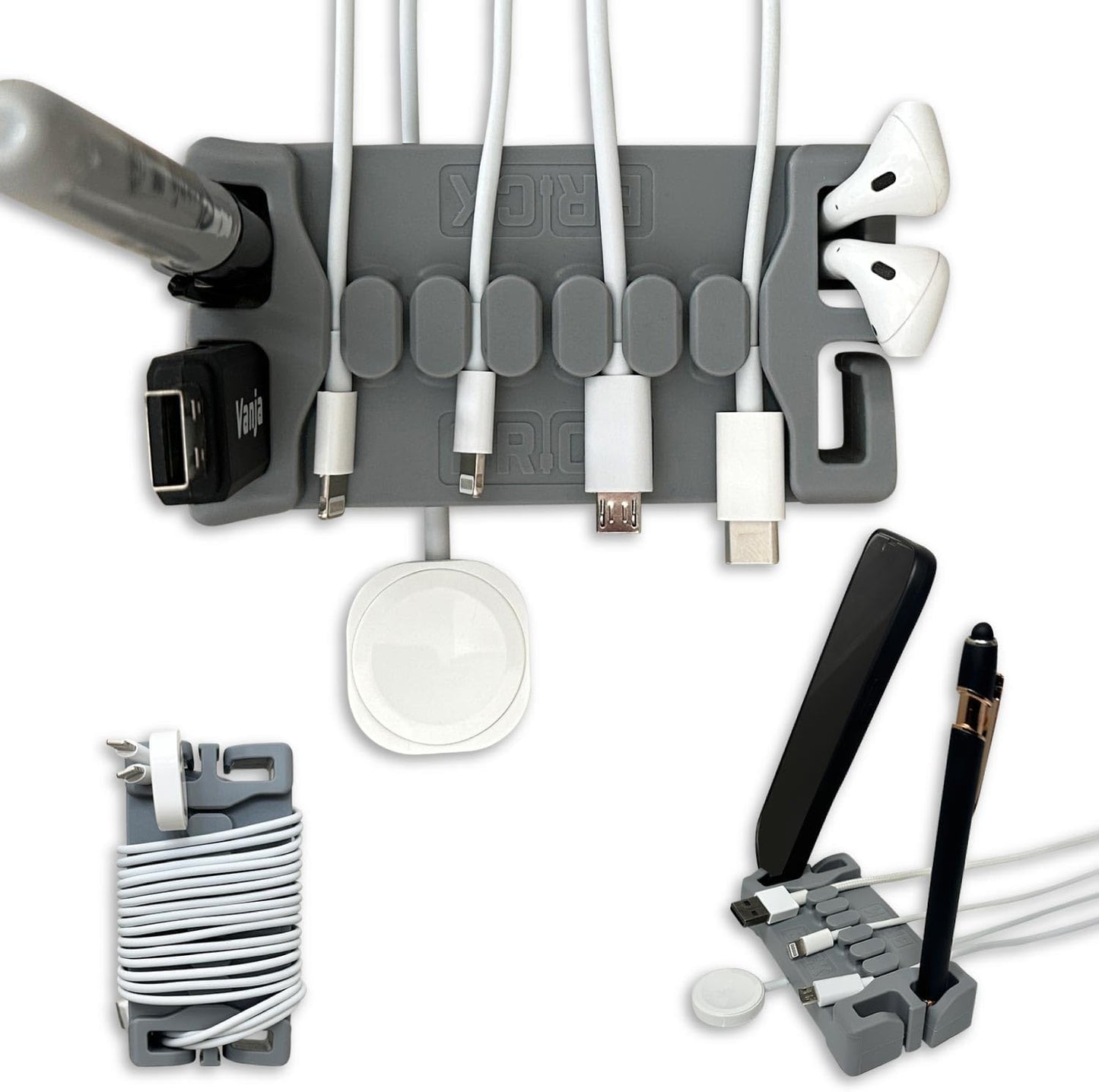 DeskBrick Weighted Cord Organizer - Multifunctional Gift for Men