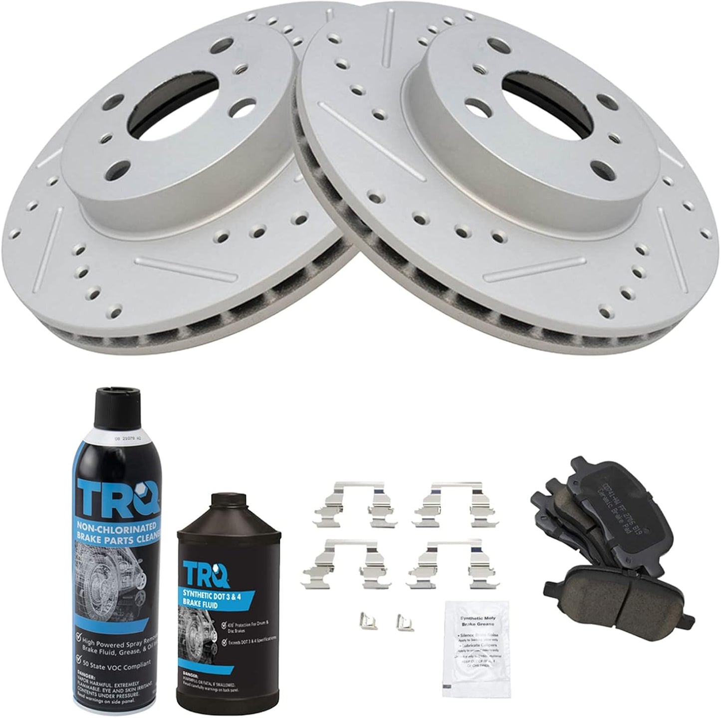 TRQ Front Performance Brake Pad & Rotor Kit for Toyota Corolla