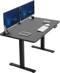 48 x 30 in Electric Standing Desk with One-Piece Black Top - Memory