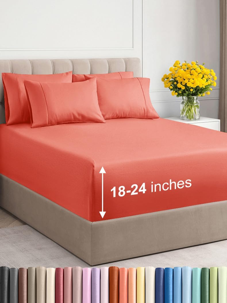 Extra Deep King Sheet Set - 6 Piece Breathable Cooling Sheets