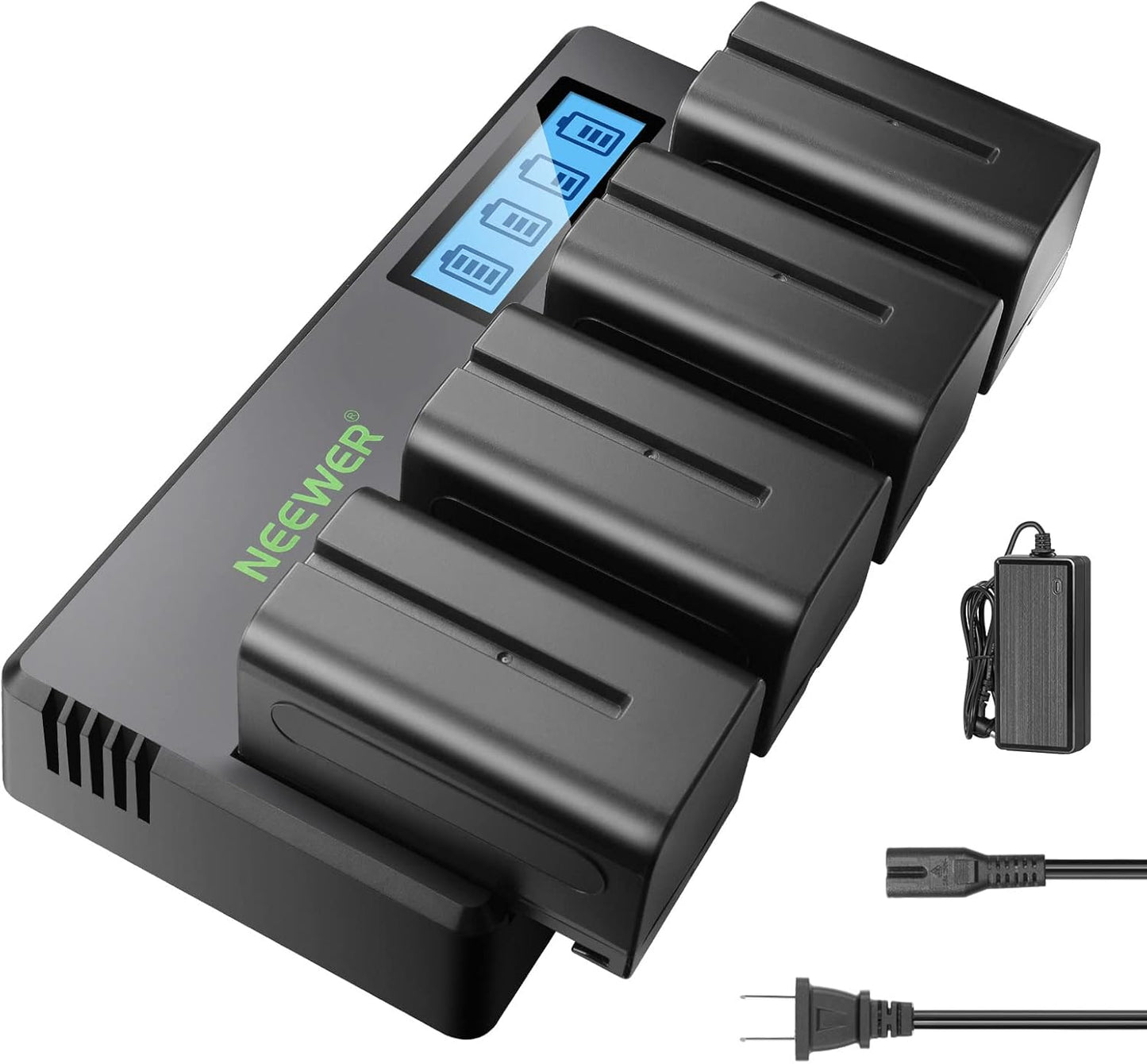 Neewer 4 Packs NP-F750 Replacement Batteries with Charger