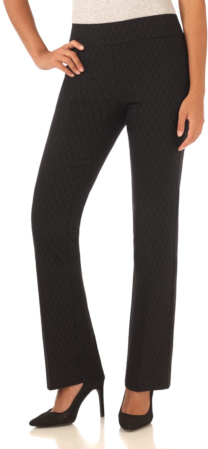 Rekucci Womens Stretchy Bootcut Pull-On Office Pants for Comfort