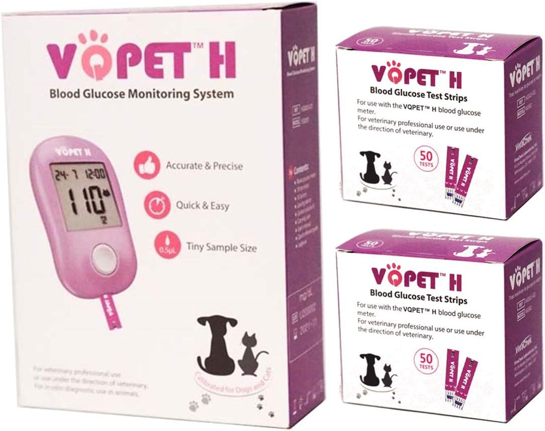 VQ PET H Glucose Monitoring Kit | 100 Test Strips