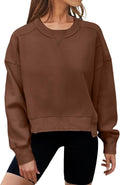 MEROKEETY Women's Oversized Cropped Sweatshirt - Cozy Casual Fit