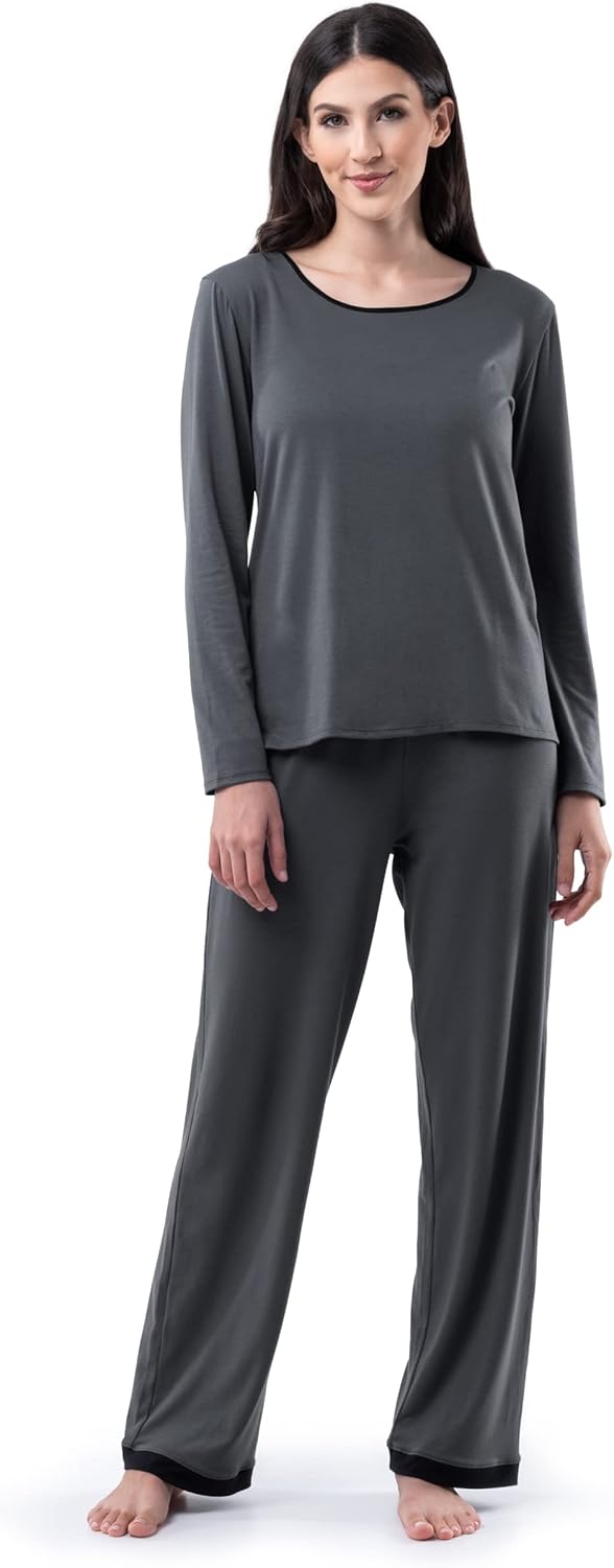 Fruit of the Loom Women's Long Sleeve Tee and Pant Sleep Set