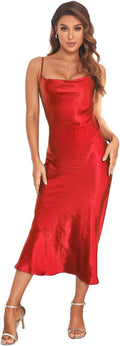 Light and Breezy Satin Silk Dress for Women's Summer Events