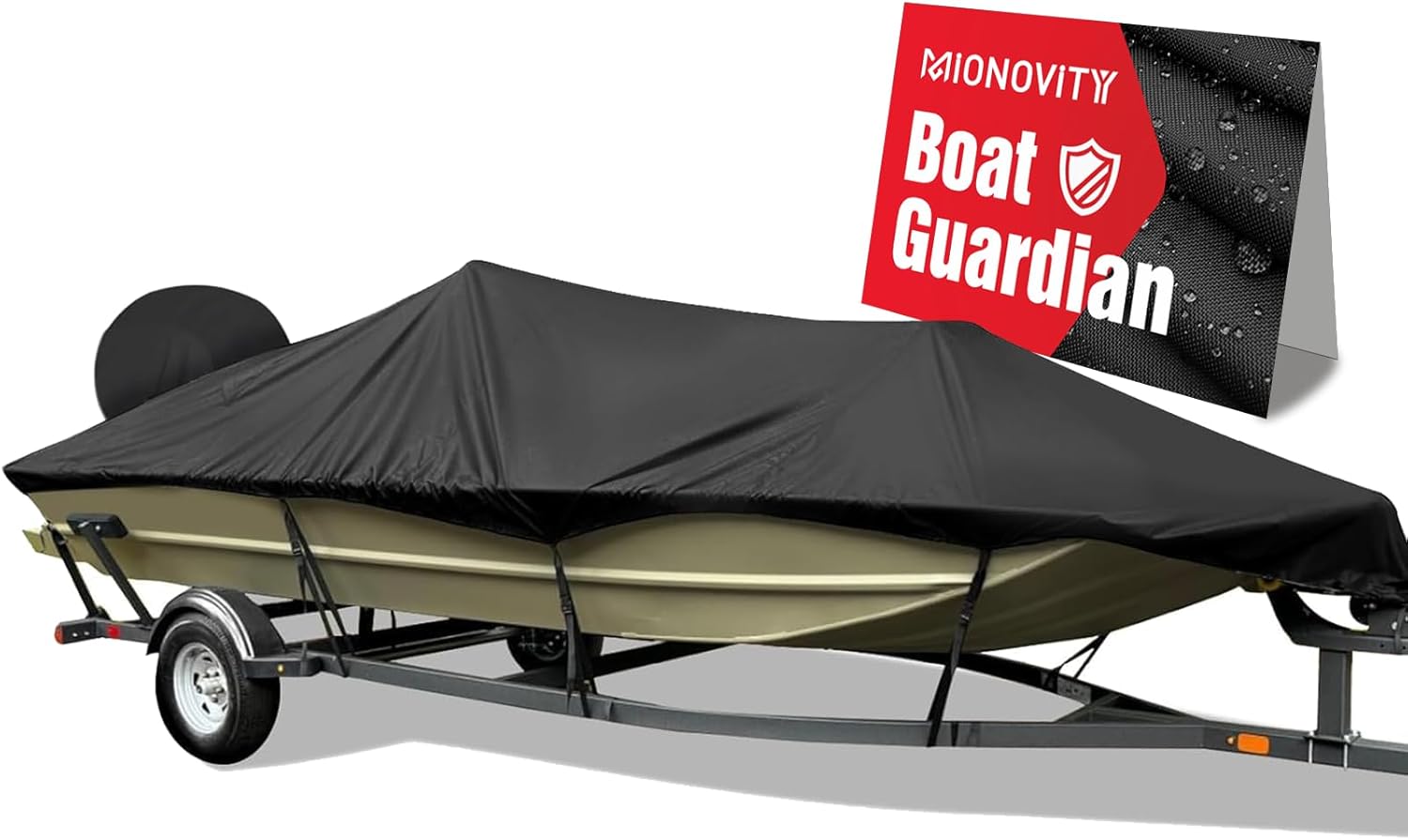 Heavy Duty Waterproof Bass Boat Cover for 16-18.5 ft Boats