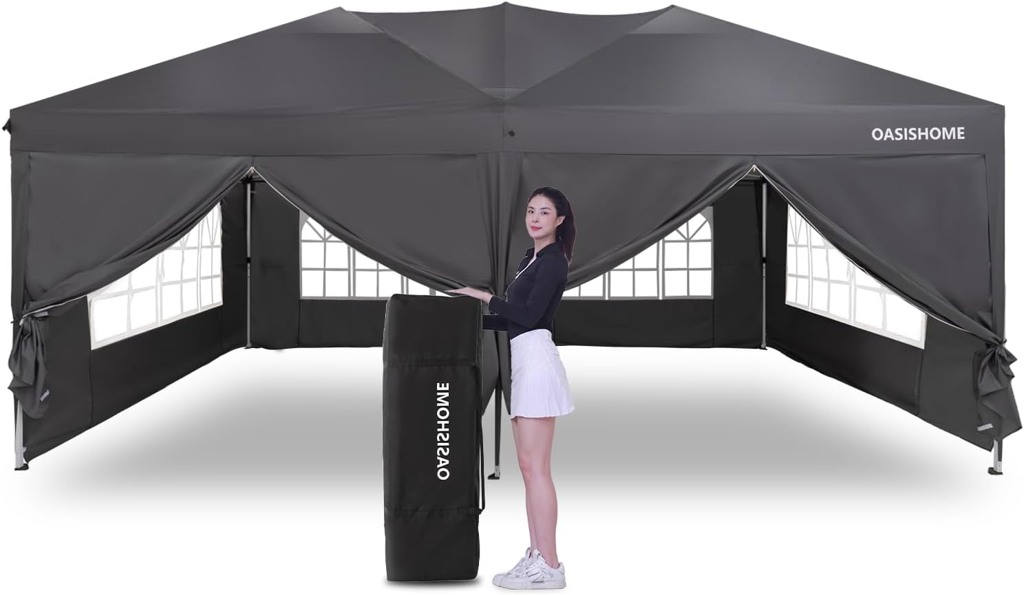 OASISHOME Pop-up Gazebo Canopy Tent 10ftx20ft for Events