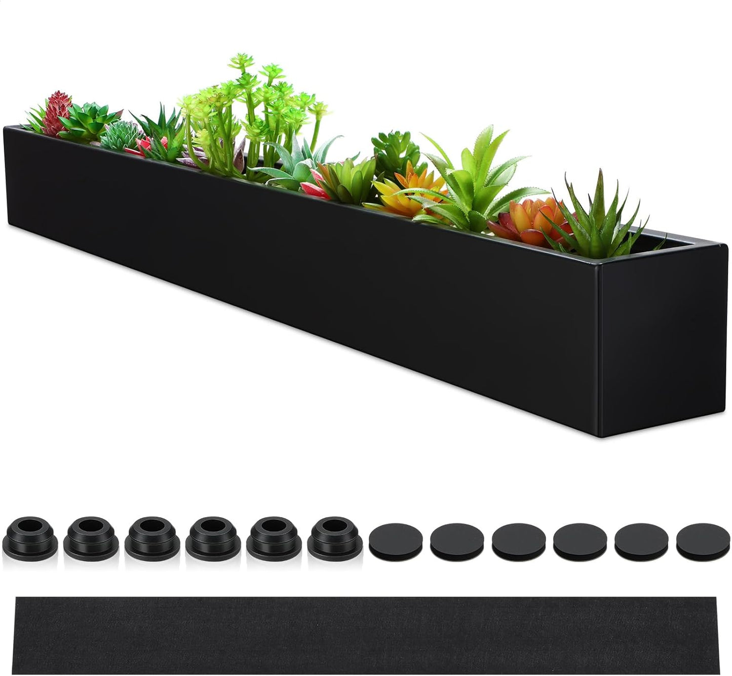 32 Inch Long Rectangular Planter Box for Indoor Herb Garden