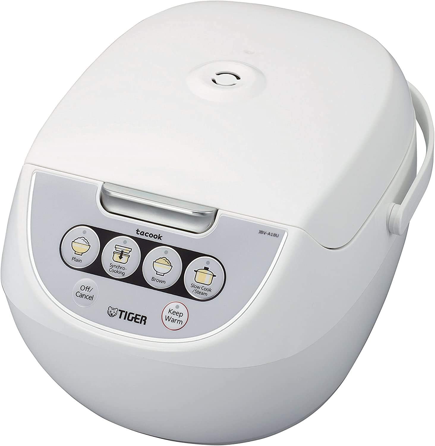 Tiger JBV-A18U-W Micom Rice Cooker with Food Steamer & Slow Cooker