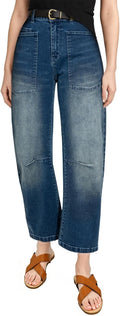 EVALESS Womens Baggy Barrel Jeans High Waisted Wide Leg