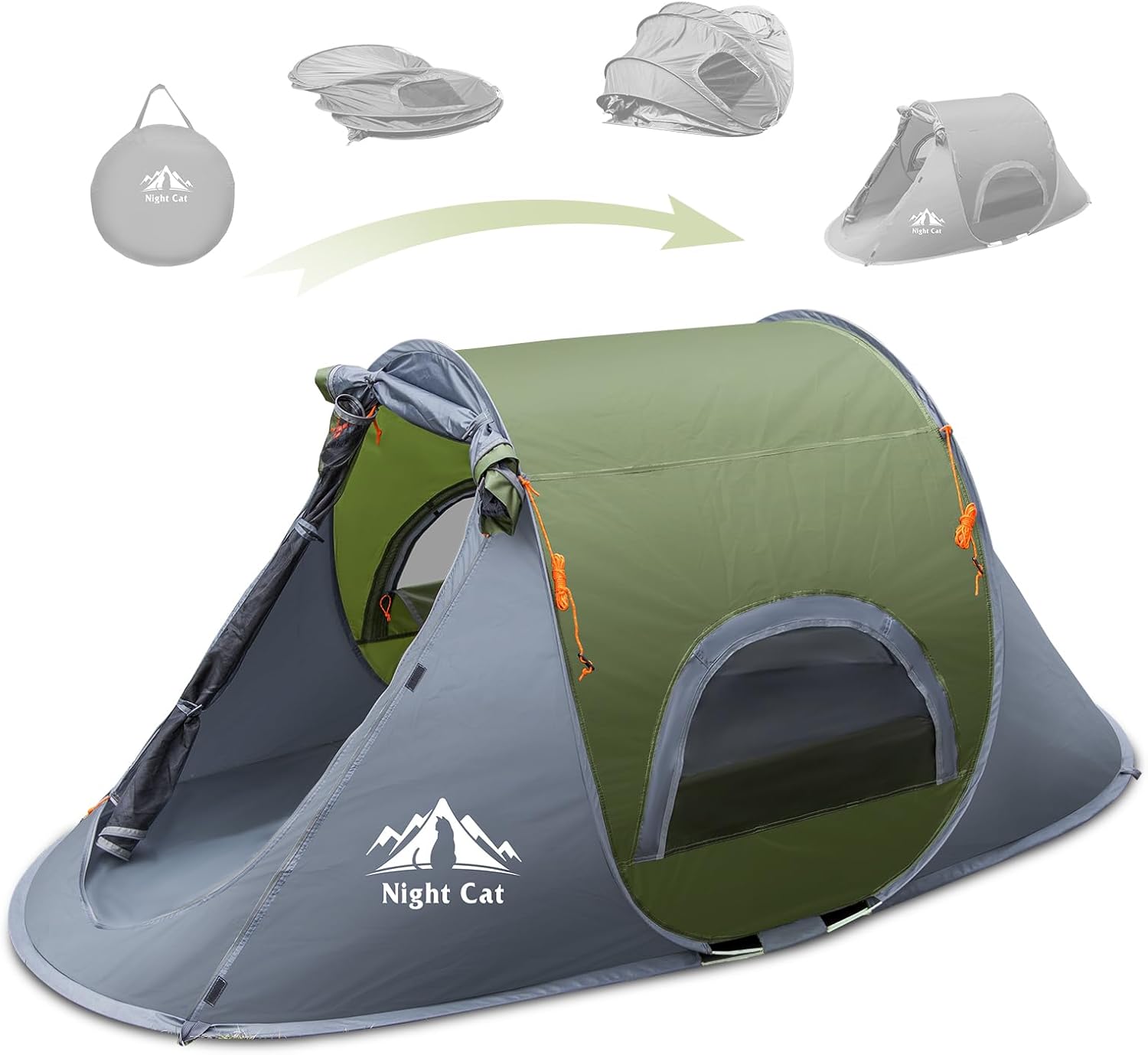 Night Cat Pop-up Camping Tent: Instant Waterproof Setup for 1