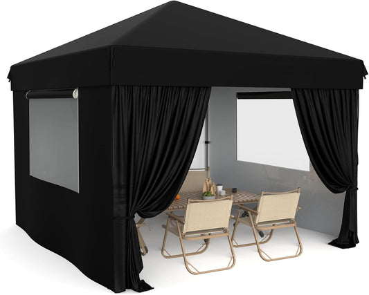 Commercial Grade Black Canopy Tent with Removable Sidewalls - Hipicute