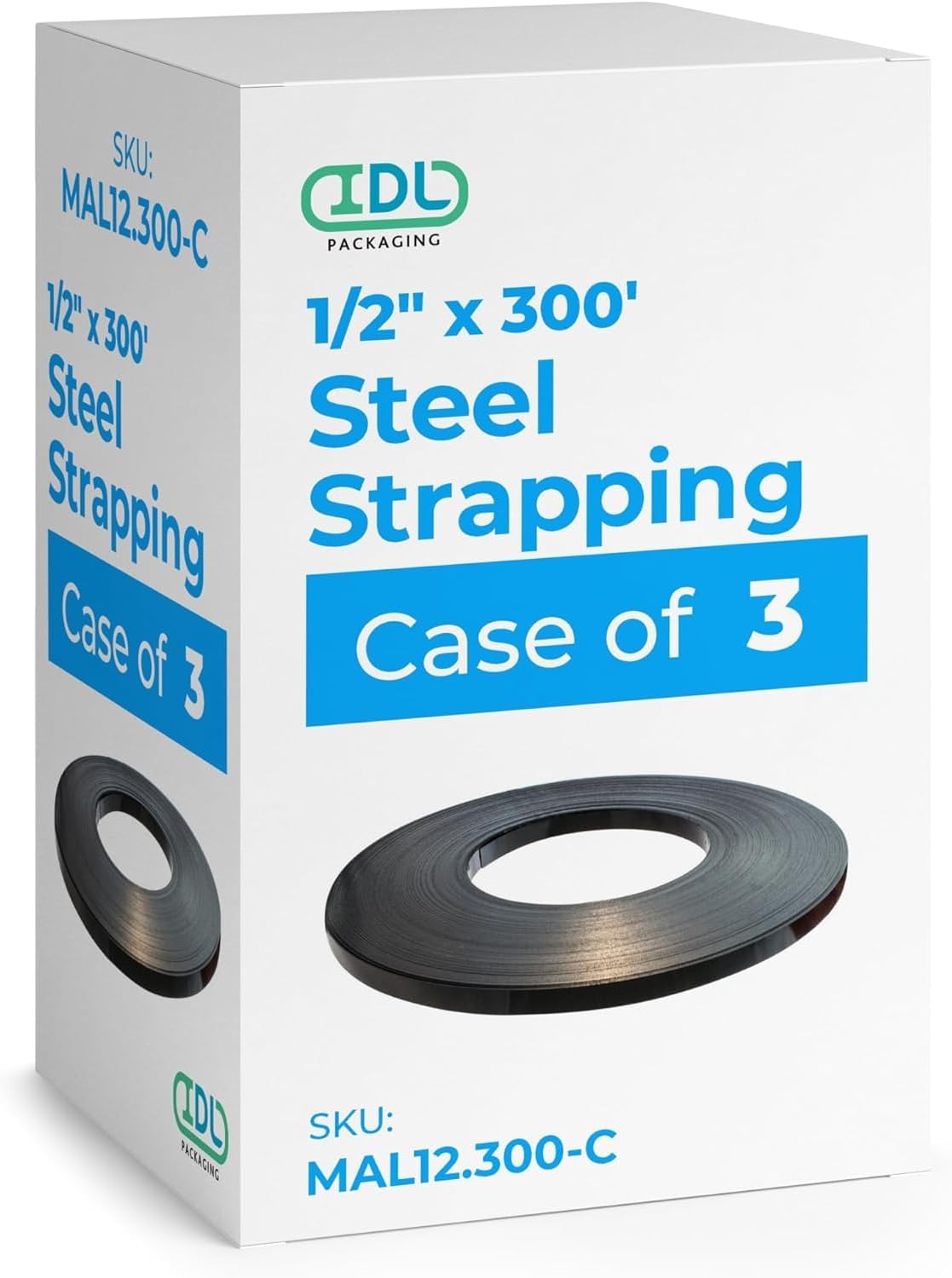 Steel Strapping Coil 1/2in x .020in x 300ft for Heavy-Duty Use