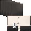 Black Paper 2 Pocket Folders with Prongs - 50 Pack Matte