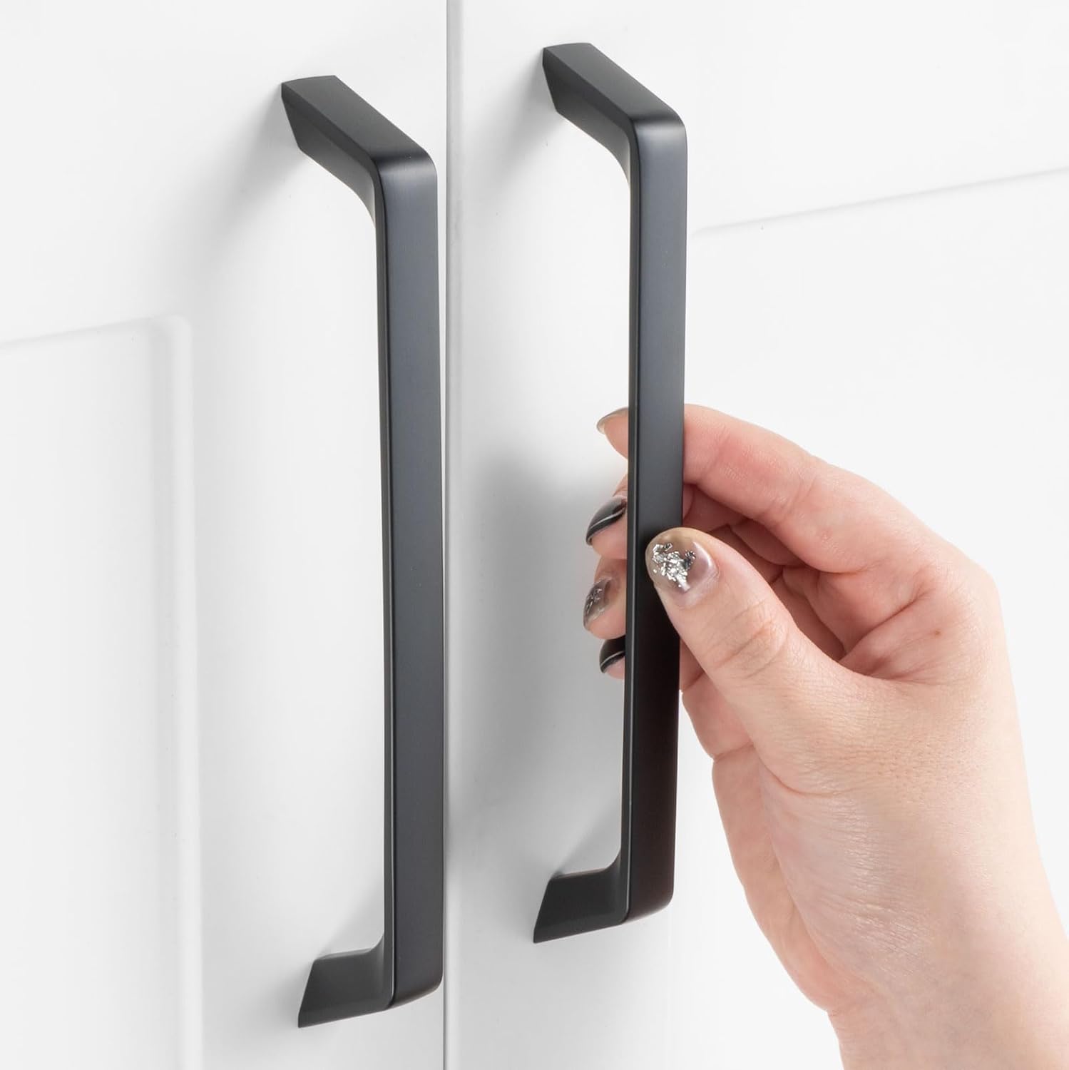 Matte Black Cabinet Pulls - 10 Pack 6-1/4 Inch Hole Centers