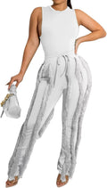 Women Sexy Two Piece Outfits Fringe Pants Set - Stylish Nightwear