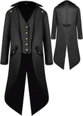 Mens Gothic Medieval Tailcoat Jacket in Polyester - Steampunk Frock