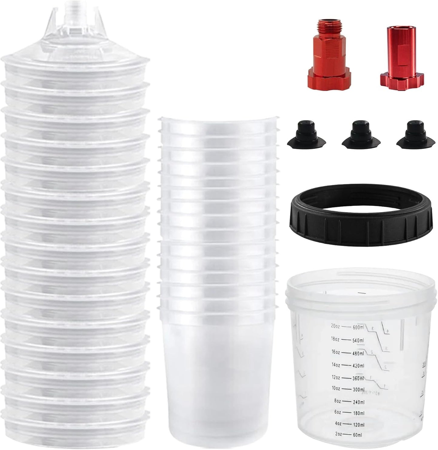 Disposable Paint Spray Gun Cup Liners & Lid System for Easy Use