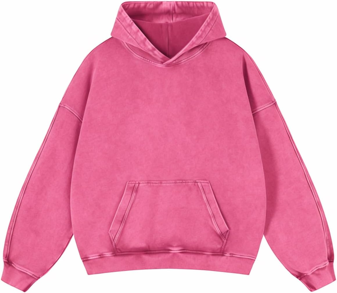 Mens Oversized Hoodies Pullover for Vintage Streetwear Style