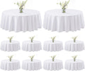 joybest 60 in Round Tablecloth 10 Pack - Durable White Table Covers