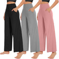 Wide Leg High Waist Pants with Pockets - Comfortable Lounge & Yoga