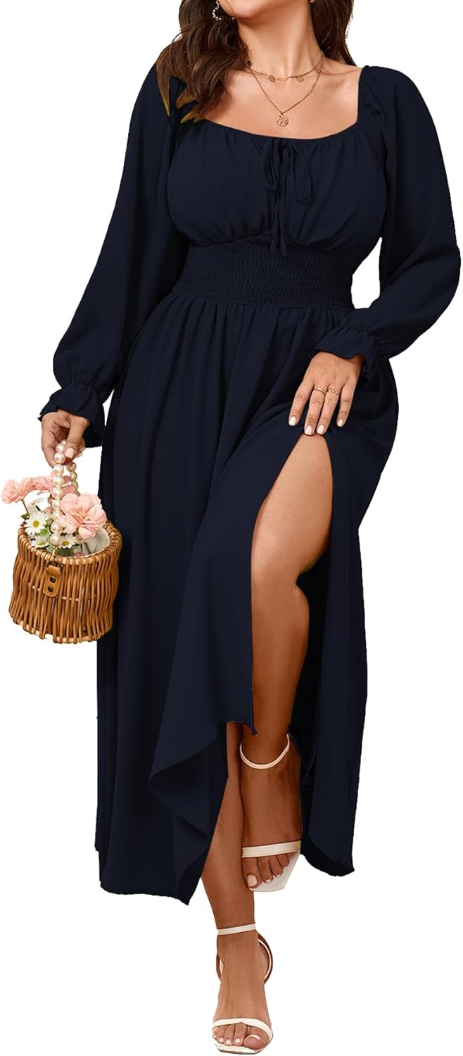 Women's Plus Size Long Sleeve Smocked Dress for Every Occasion