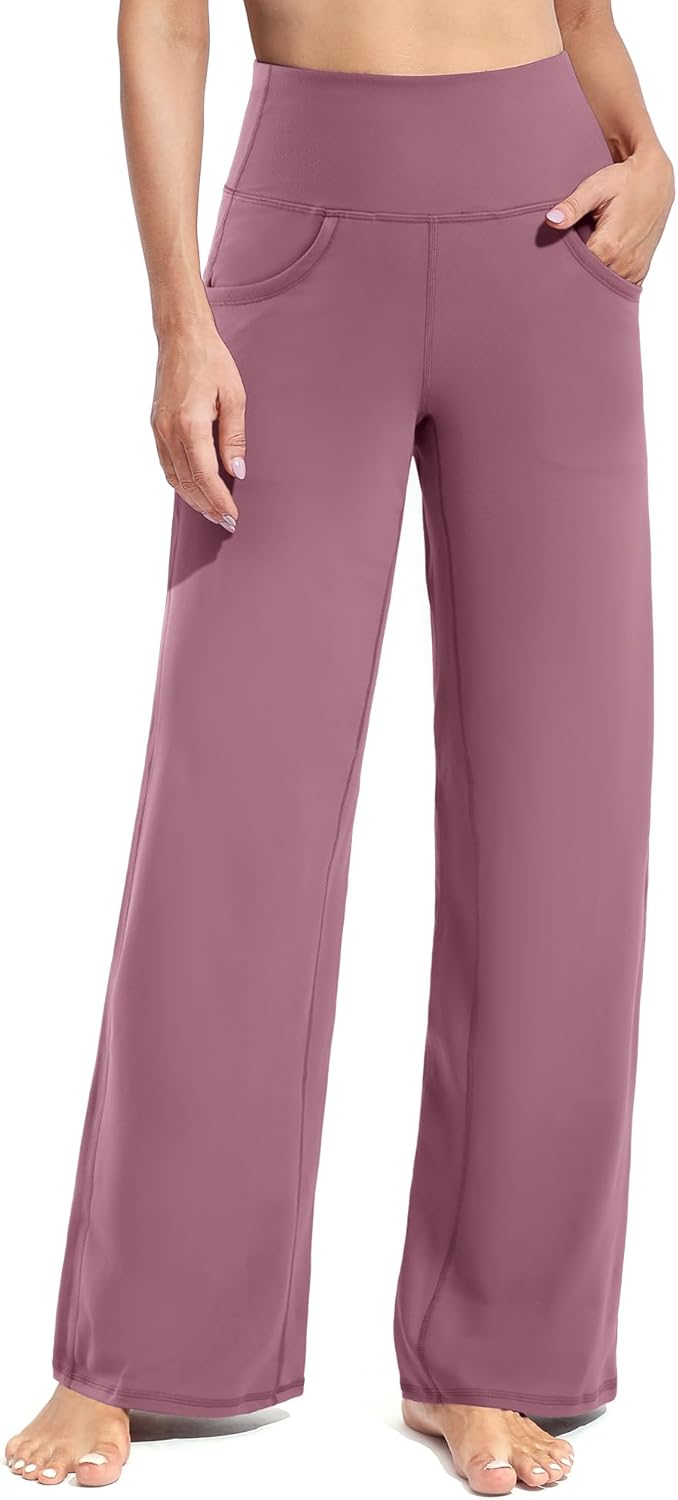 Promover Wide Leg Yoga Pants for Women with Pockets and Comfort