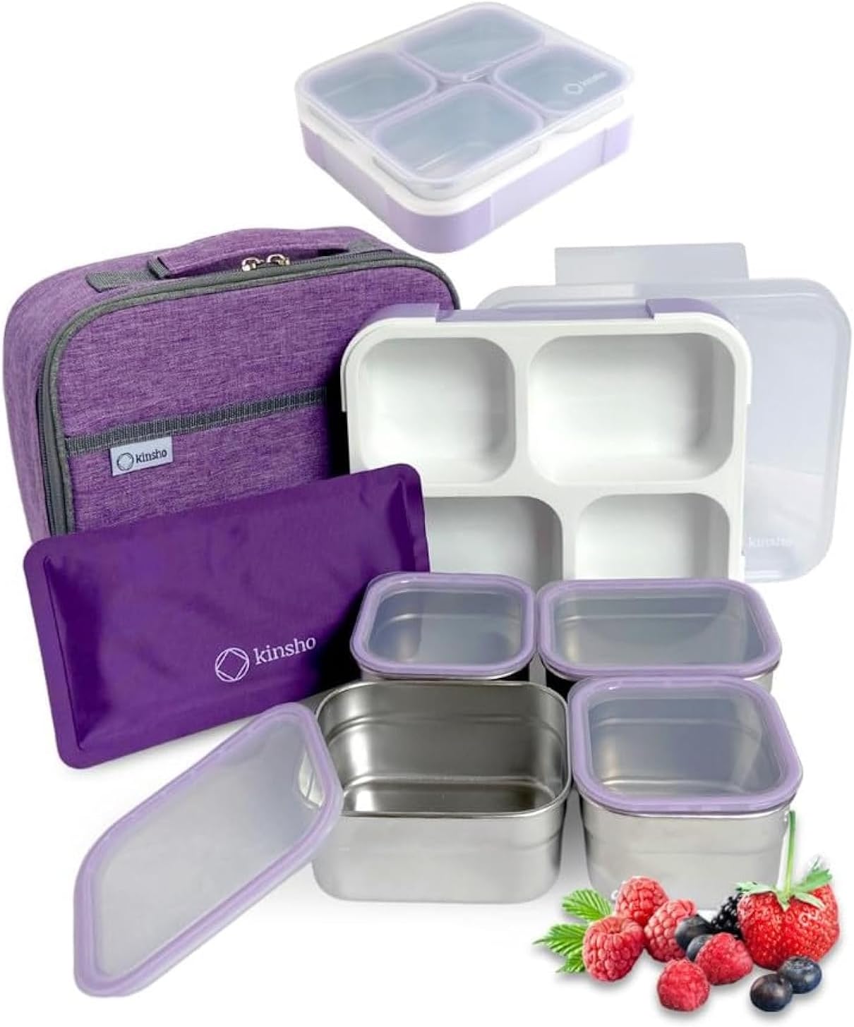 Kinsho Stainless Steel Bento Lunch Box Set for Adults and Kids