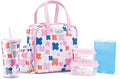 Insulated Womens Lunch Bag For Work With Tumbler & Containers