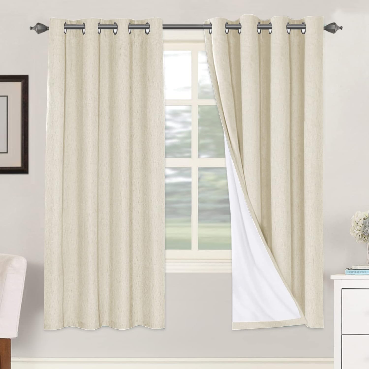 H.VERSAILTEX 100% Blackout Curtains for Bedroom and Living Room