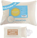 LOFE Organic Pillow 20x26 Youth Pillow - Adjustable Loft, Machine
