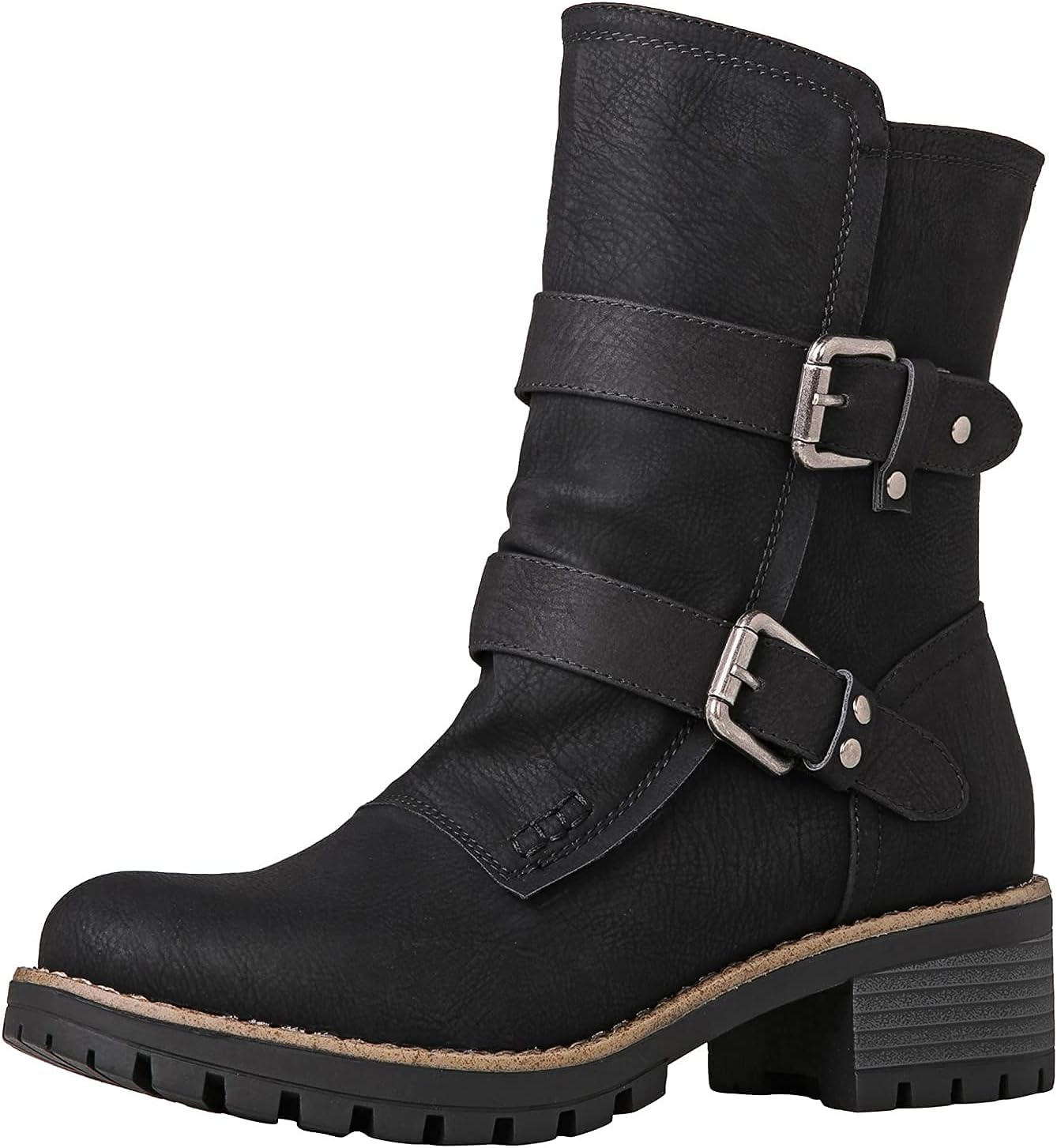 GLOBALWIN Mid Calf Motorcycle Boots for Women: Stylish Comfort