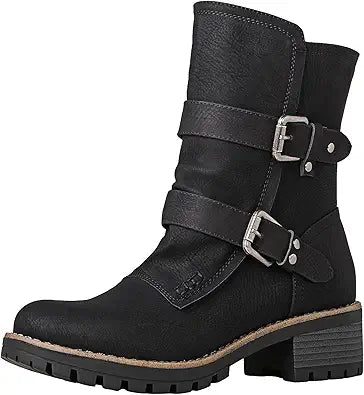 GLOBALWIN Women's Biker Boots for Stylish Motorcycle Fashion