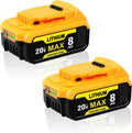 2Packs 8000mAh 20V Max Battery Replacement for DeWalt 20V Tools