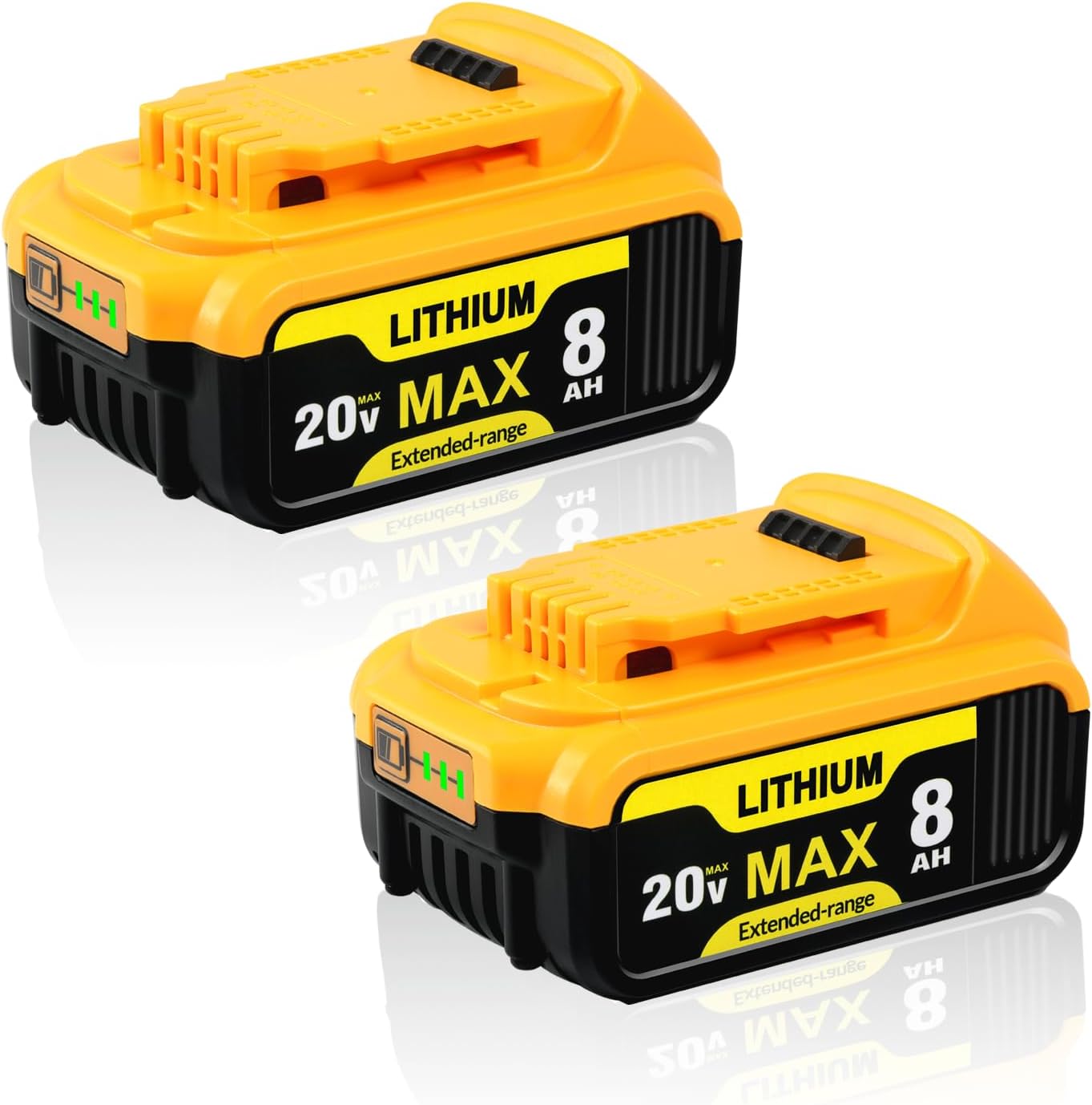 2Packs 8000mAh 20V Max Battery Replacement for Dewalt Tools