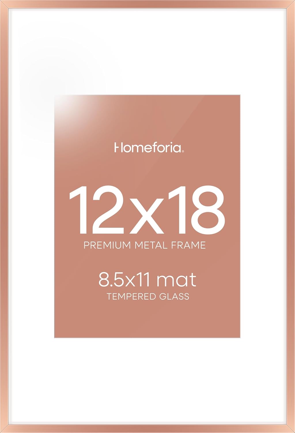 12x18 Rose Gold Picture Frame with Mat for Stunning Displays